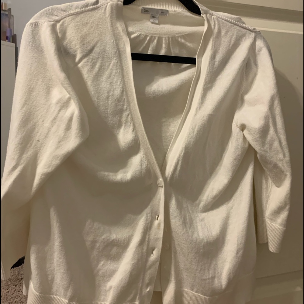 Women’s Gap Cardigan White 3/4 Sweater
